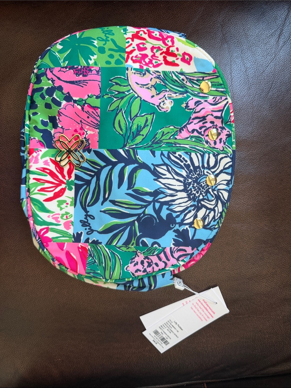 Lilly Pulitzer Multicolor Floral Patchwork Bermuda bag( no handles)
